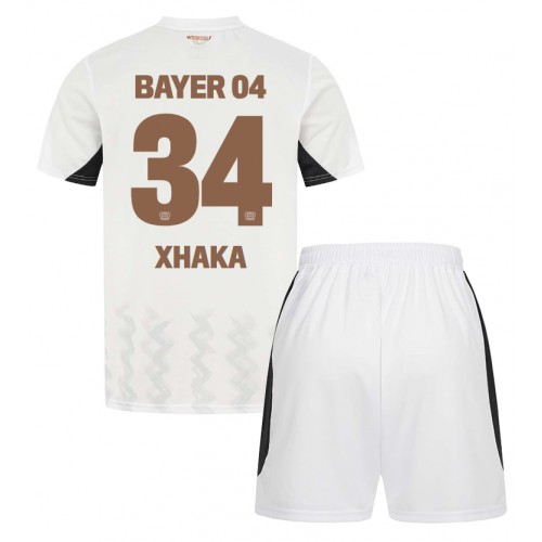 Bayer Leverkusen Granit Xhaka #34 Gostujuci Dres za djecu 2024-25 Kratak Rukav (+ Kratke hlače)